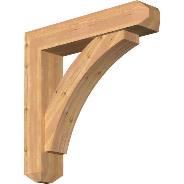 Ekena Millwork Thorton Craftsman Smooth Bracket w/ Offset Brace, Western Red Cedar, 7 1/2"W x 36"D x 36"H BKT0806X36X36THR04SWR - main